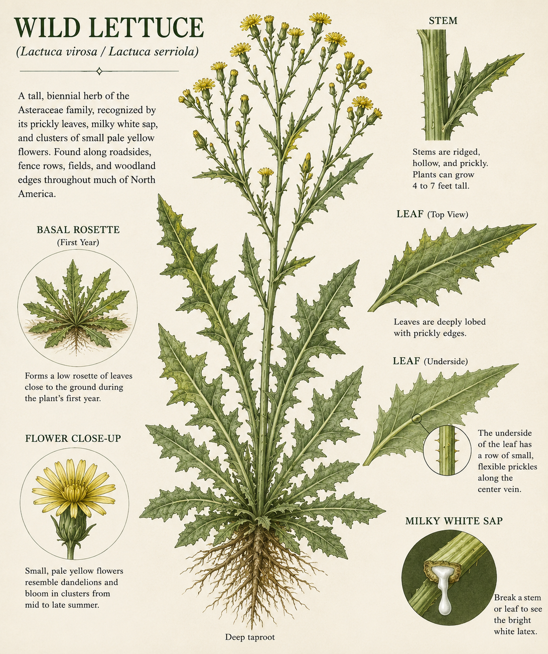 Wild Lettuce (Lactuca virosa): Traditional Uses, History & Identification
