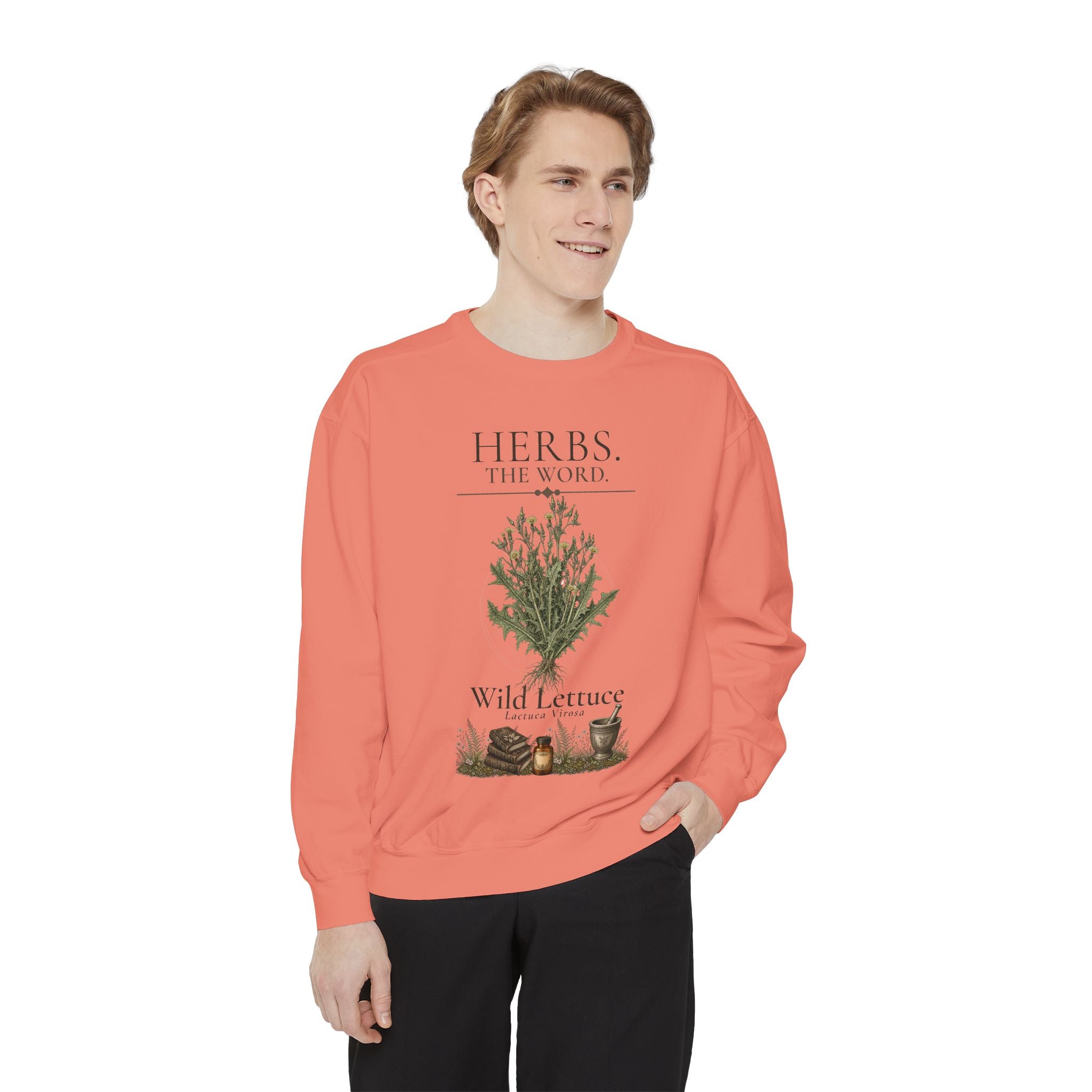 HERBS. THE WORD. Wild Lettuce Sweatshirt | Botanical Herb Art