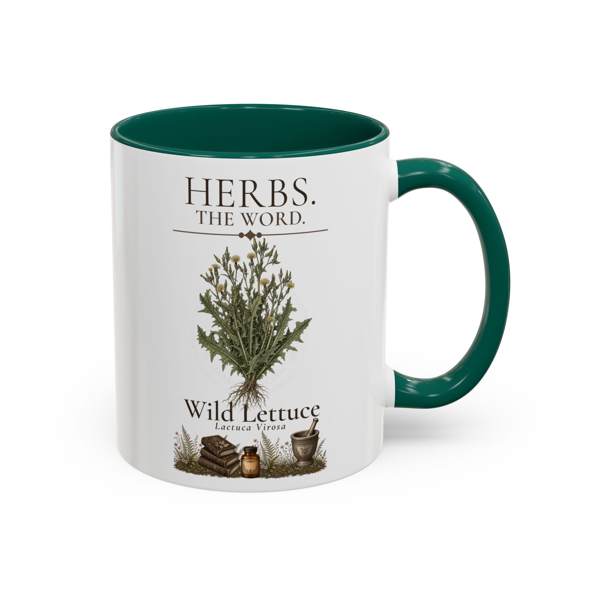 HERBS. THE WORD. Wild Lettuce Coffee Mug | Vintage Botanical