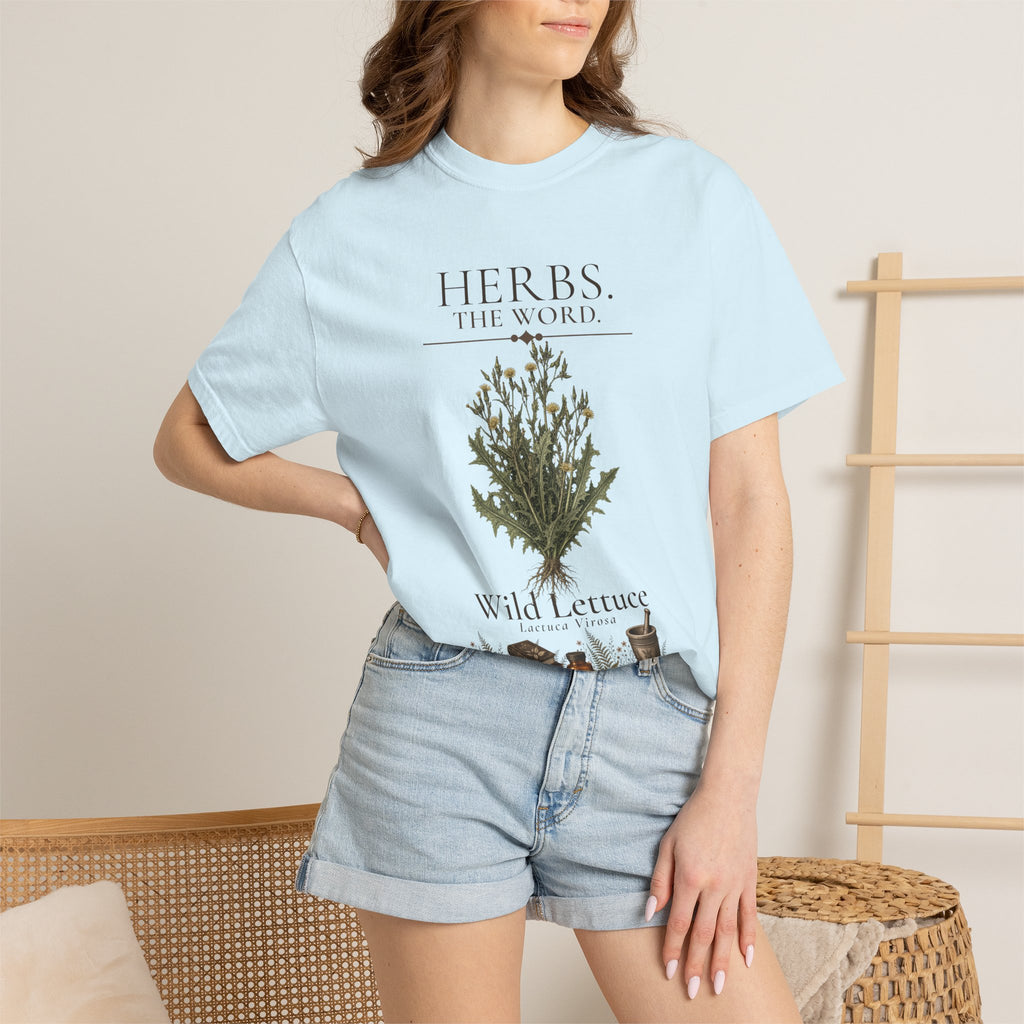 HERBS. THE WORD. Wild Lettuce T-Shirt | Vintage Botanical Herb Illustration