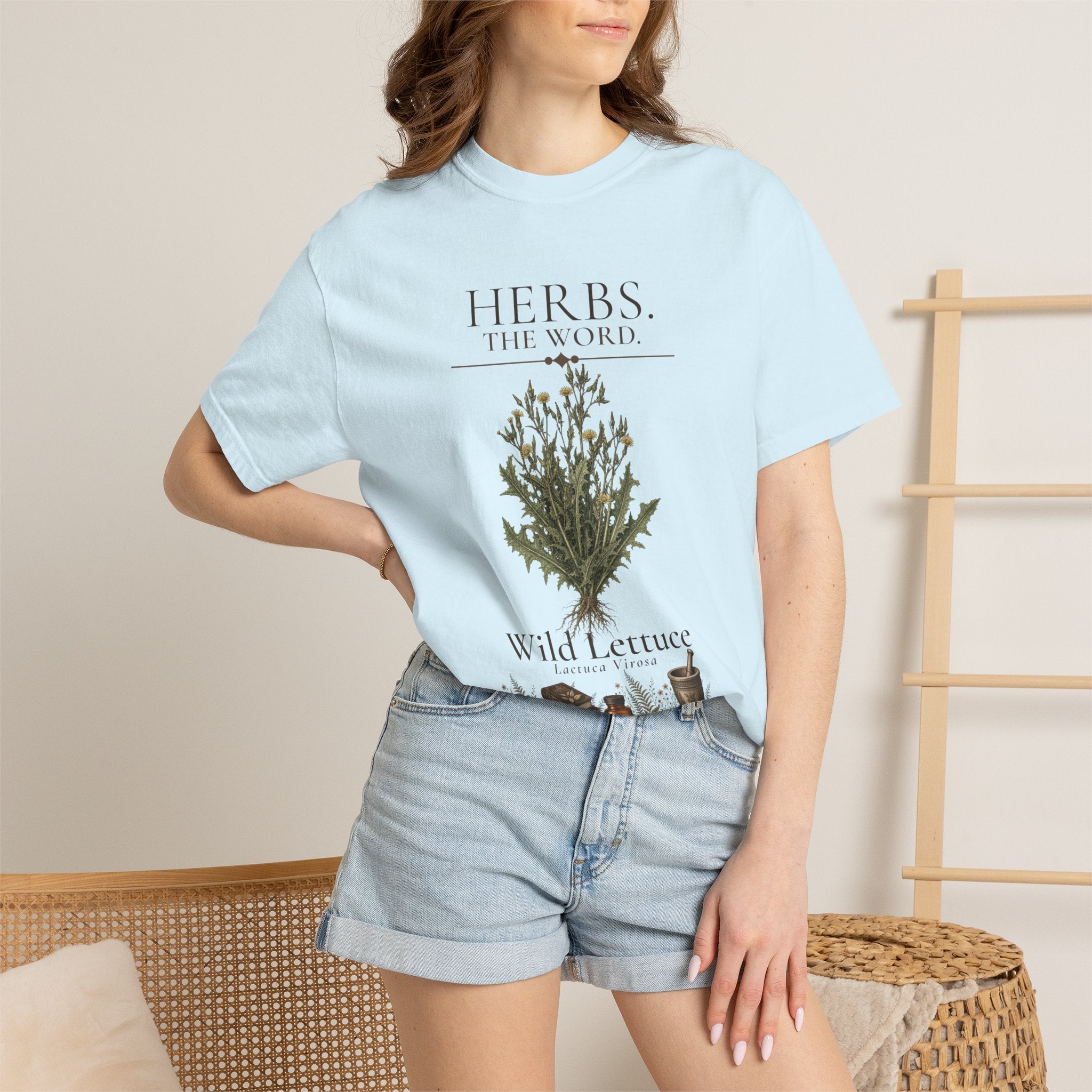 HERBS. THE WORD. Wild Lettuce T-Shirt | Vintage Botanical Herb Illustration