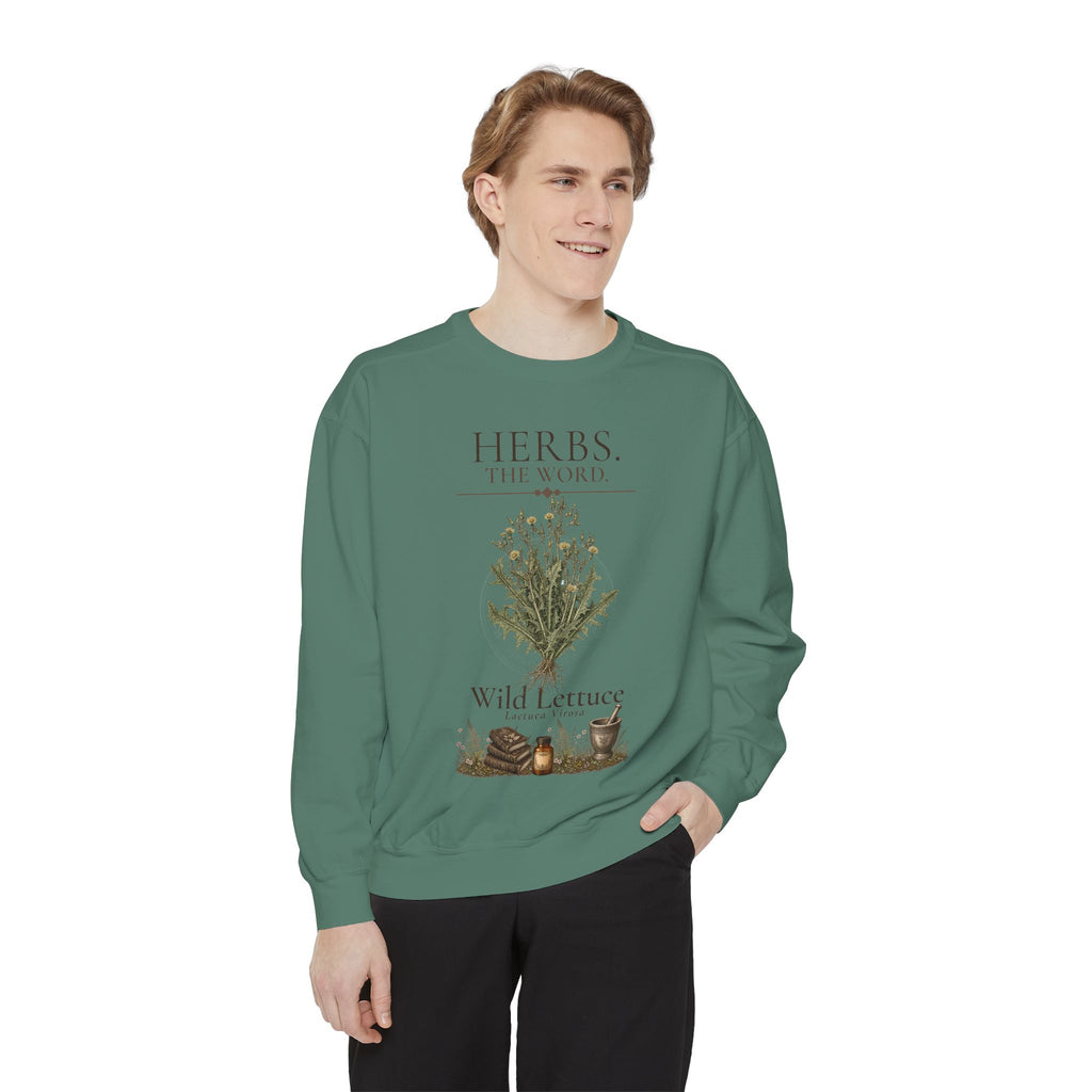 HERBS. THE WORD. Wild Lettuce Sweatshirt | Botanical Herb Art