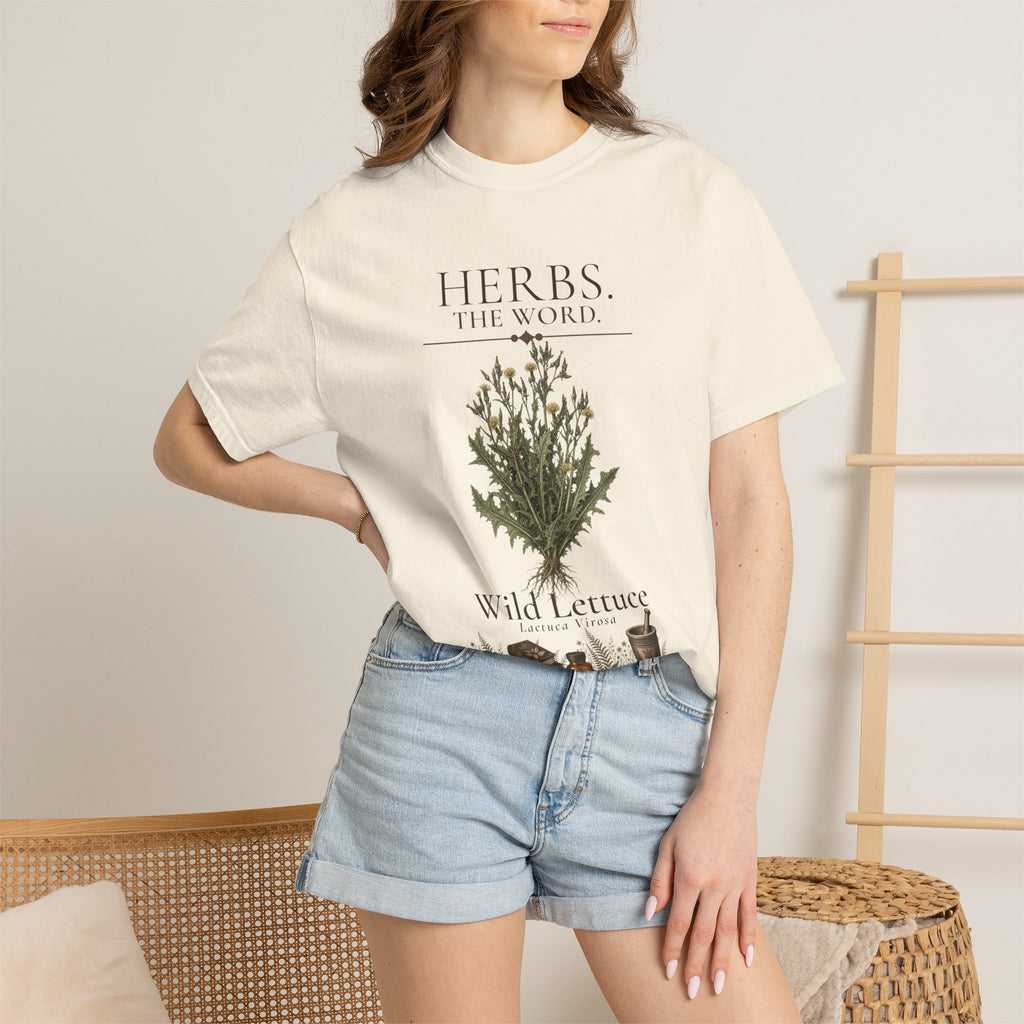 HERBS. THE WORD. Wild Lettuce T-Shirt | Vintage Botanical Herb Illustration