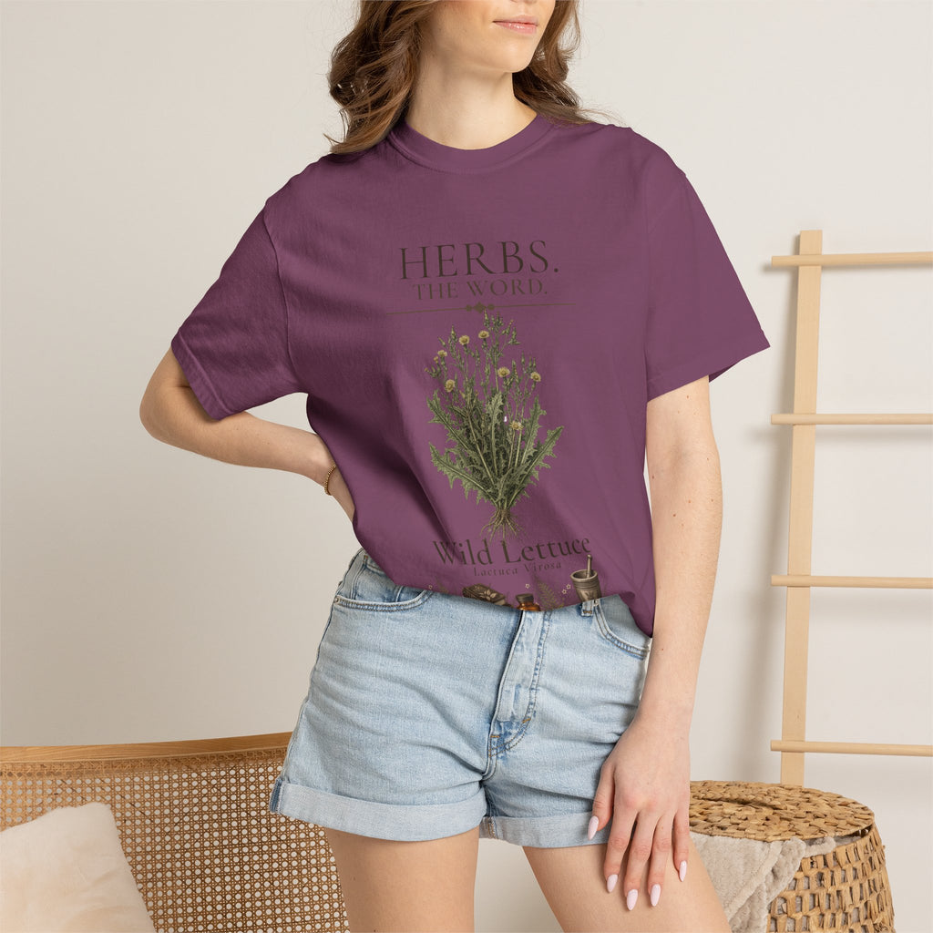 HERBS. THE WORD. Wild Lettuce T-Shirt | Vintage Botanical Herb Illustration