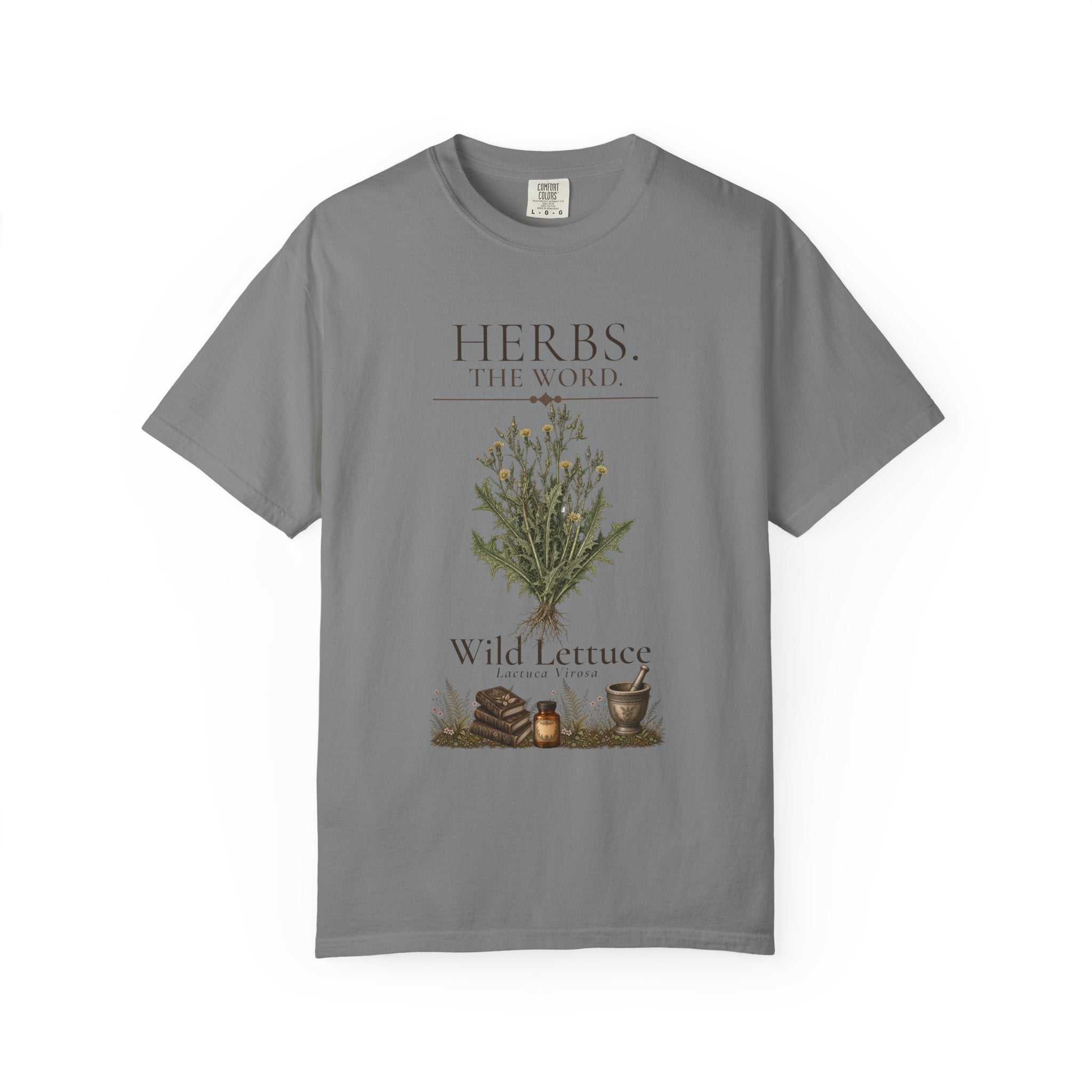 HERBS. THE WORD. Wild Lettuce T-Shirt | Vintage Botanical Herb Illustration