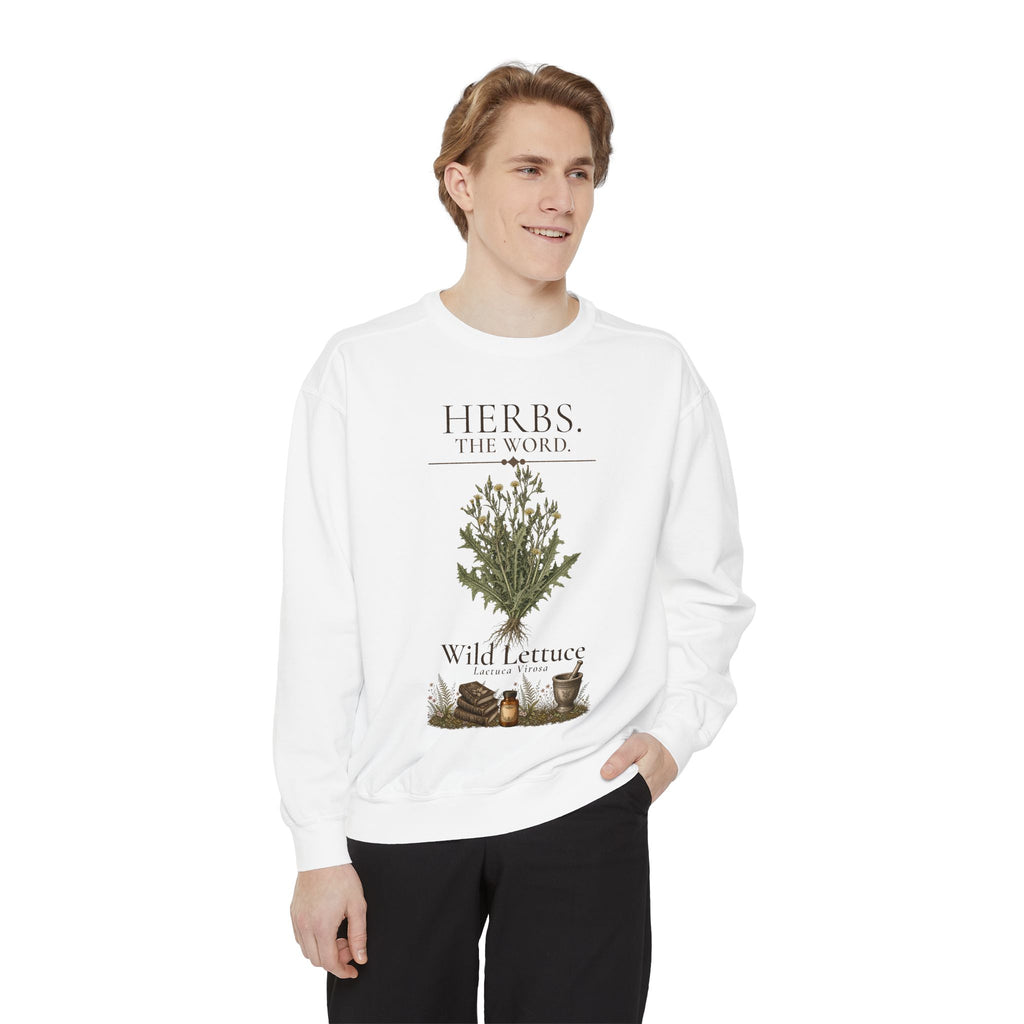 HERBS. THE WORD. Wild Lettuce Sweatshirt | Botanical Herb Art