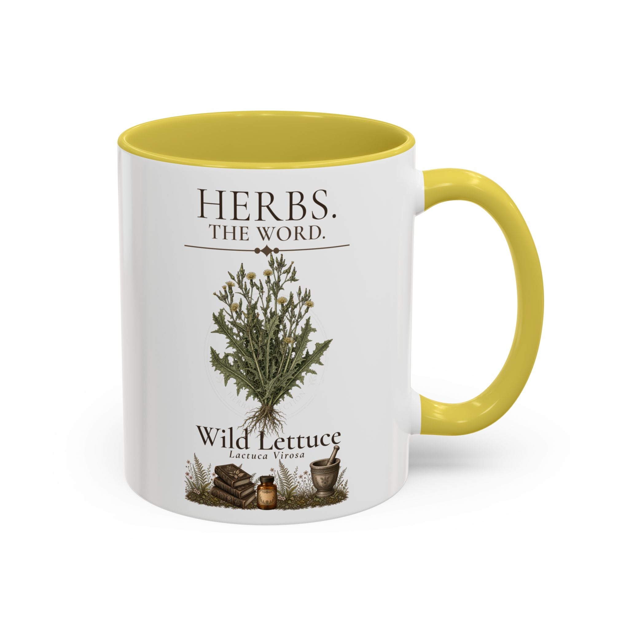 HERBS. THE WORD. Wild Lettuce Coffee Mug | Vintage Botanical