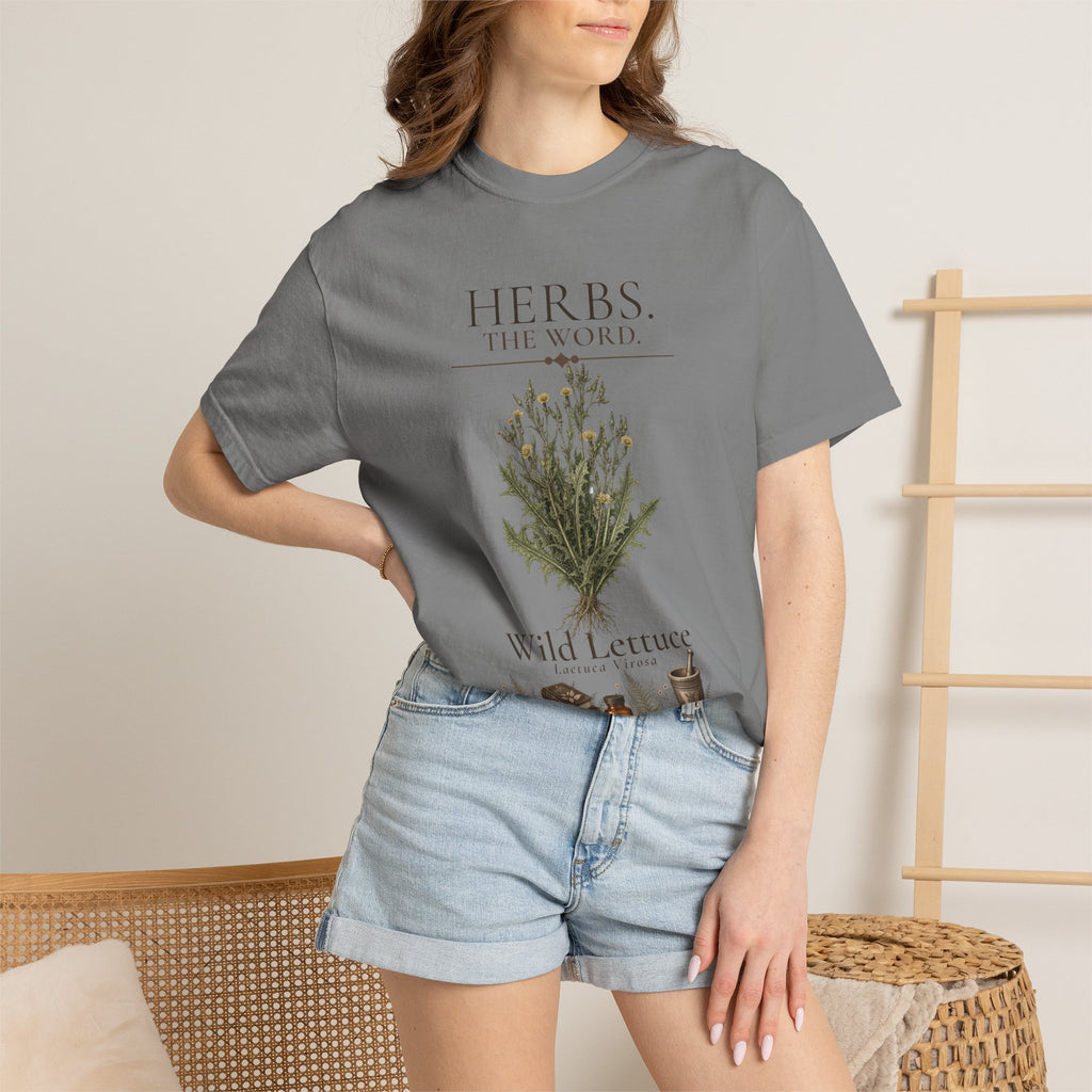 HERBS. THE WORD. Wild Lettuce T-Shirt | Vintage Botanical Herb Illustration