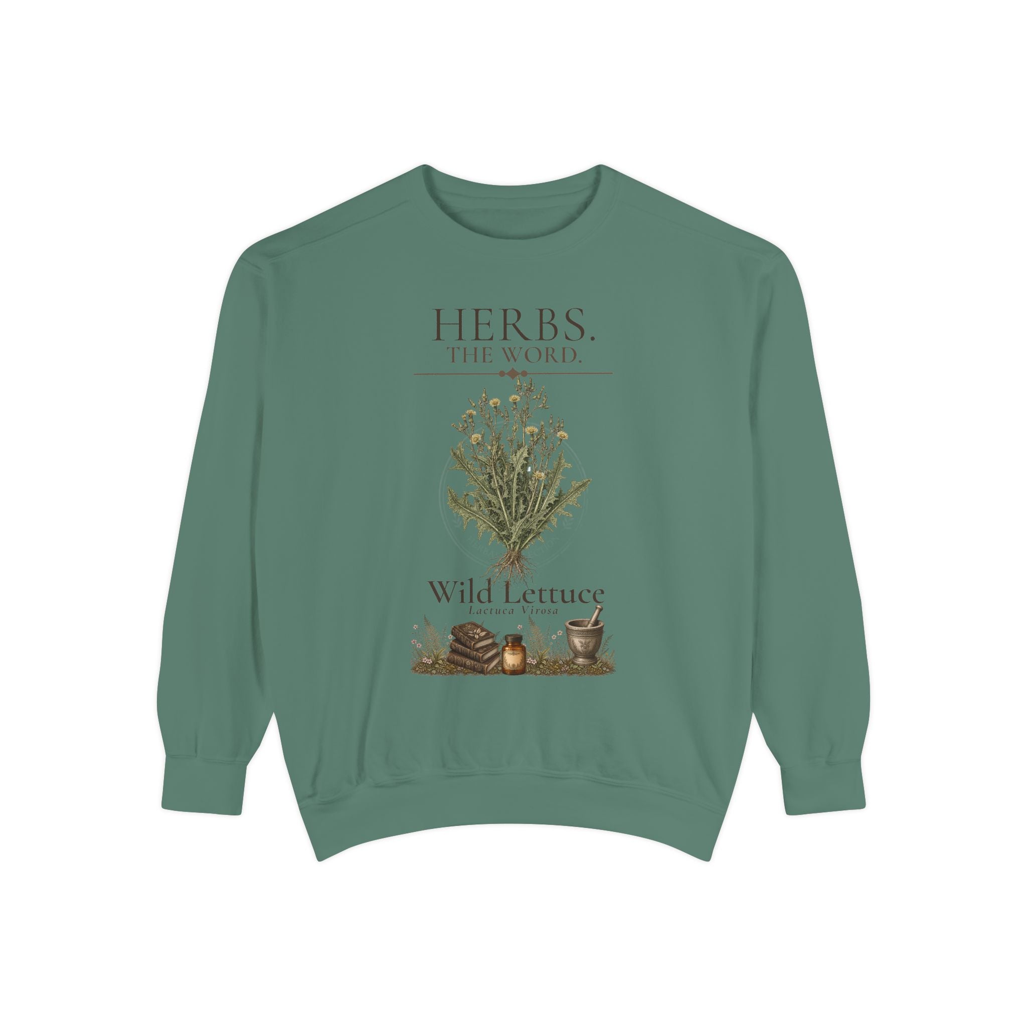 HERBS. THE WORD. Wild Lettuce Sweatshirt | Botanical Herb Art