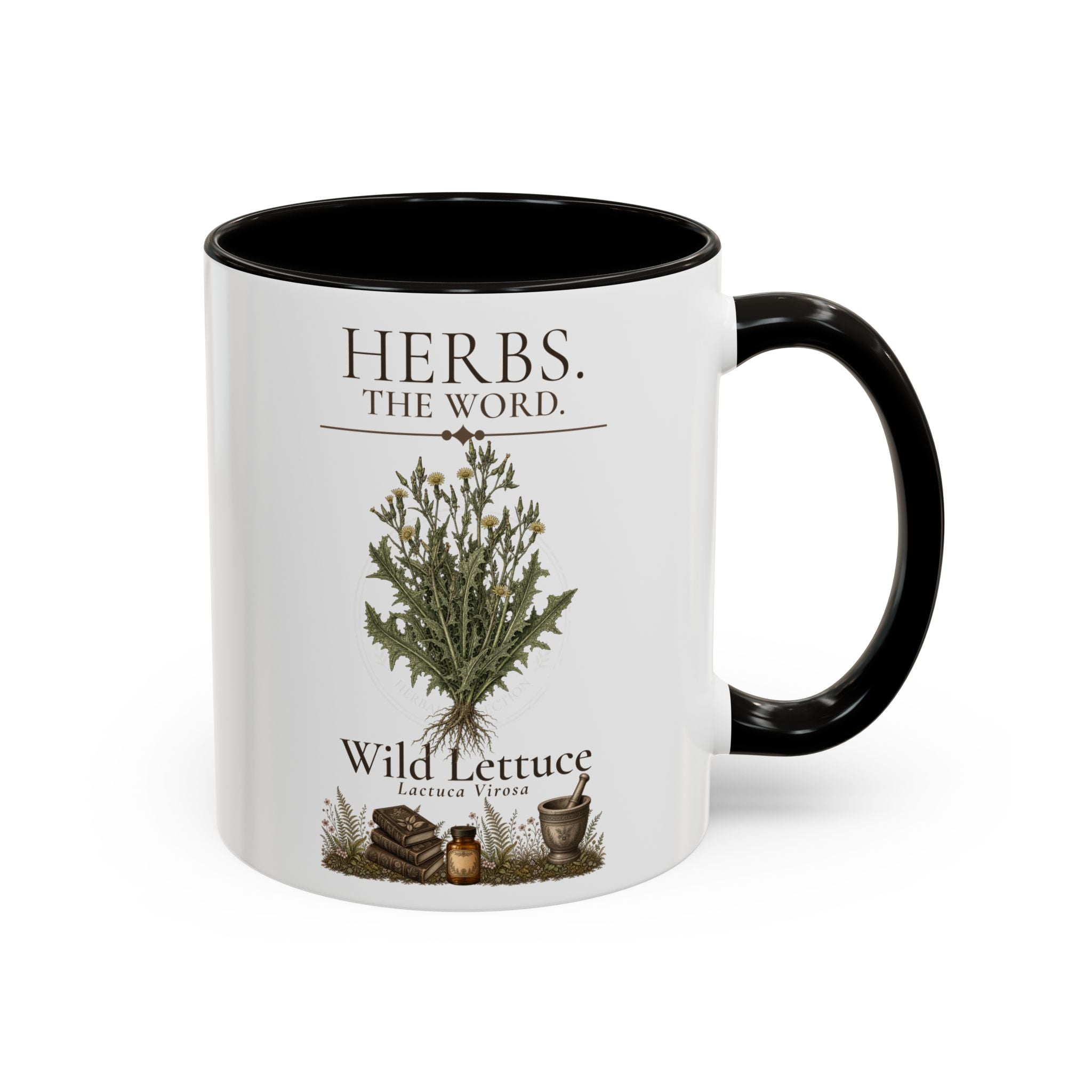 HERBS. THE WORD. Wild Lettuce Coffee Mug | Vintage Botanical
