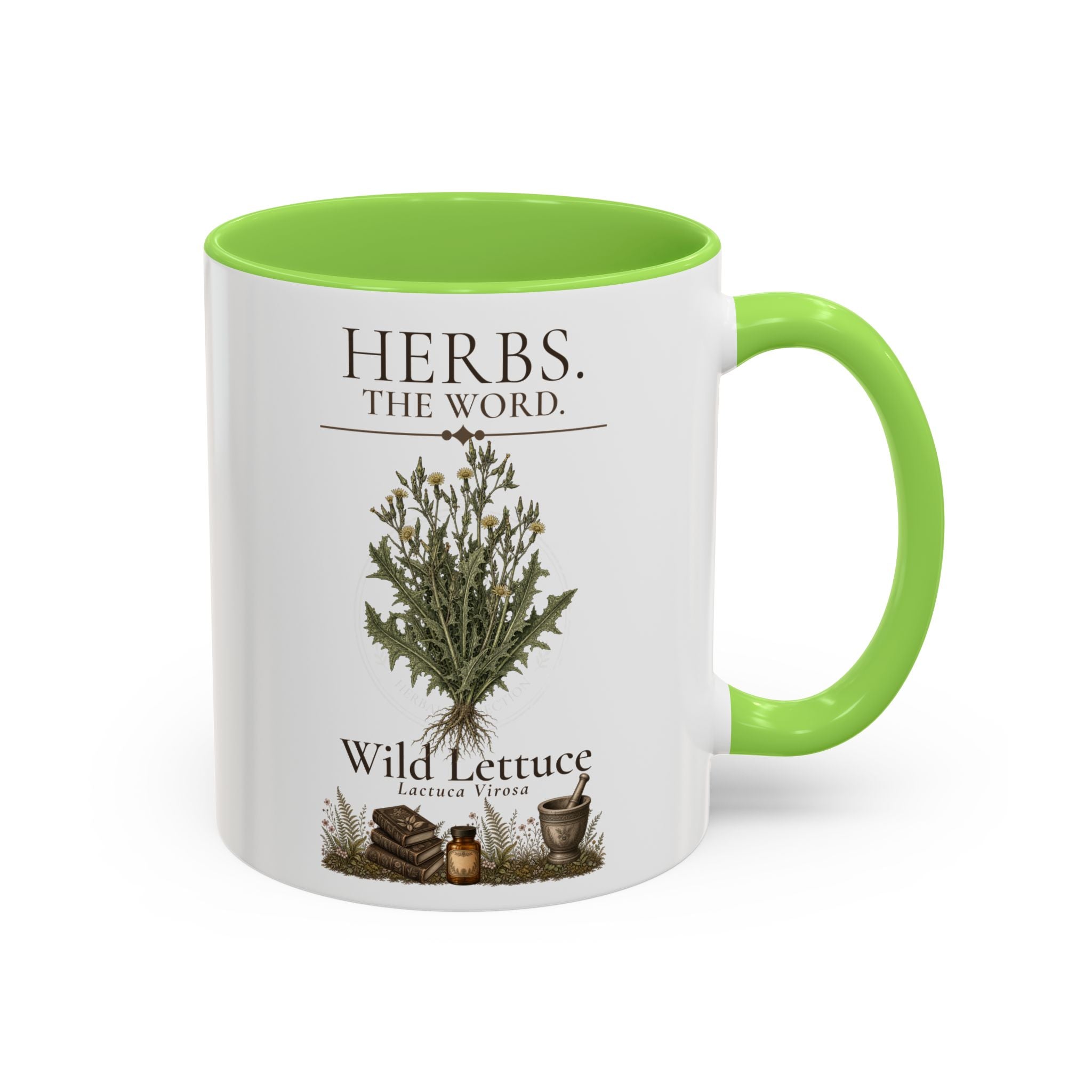 HERBS. THE WORD. Wild Lettuce Coffee Mug | Vintage Botanical
