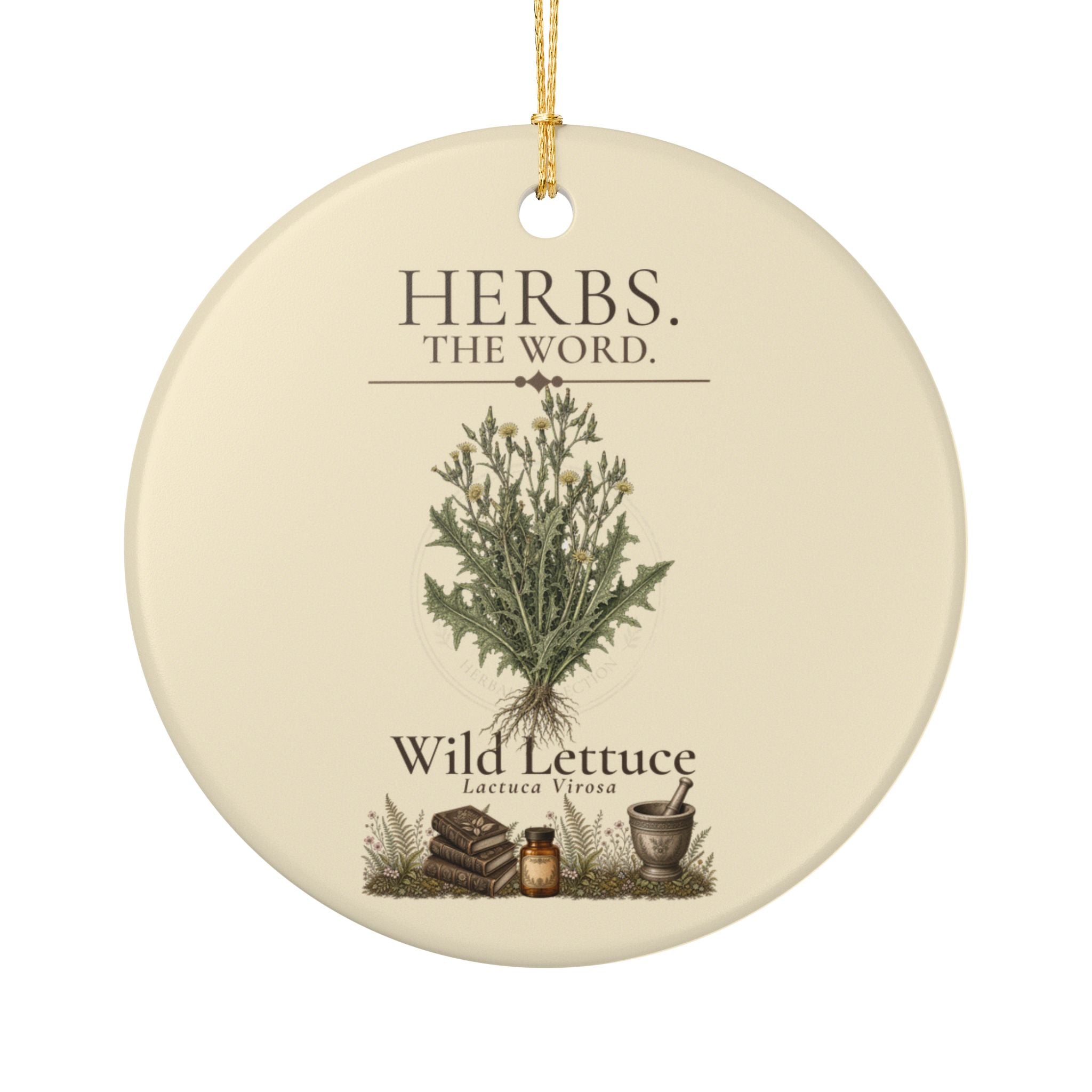 Herbs. The Word. Wild Lettuce Ornament | Botanical Herb Illustration