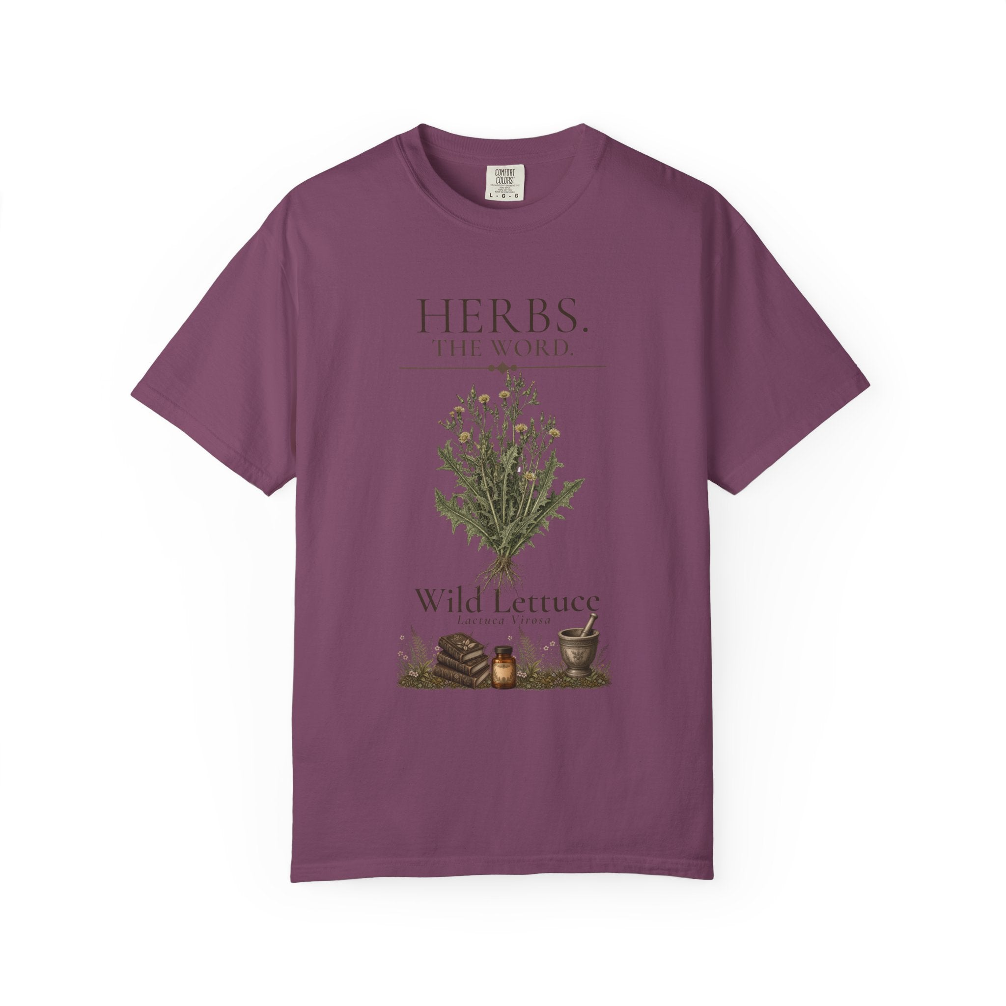 HERBS. THE WORD. Wild Lettuce T-Shirt | Vintage Botanical Herb Illustration