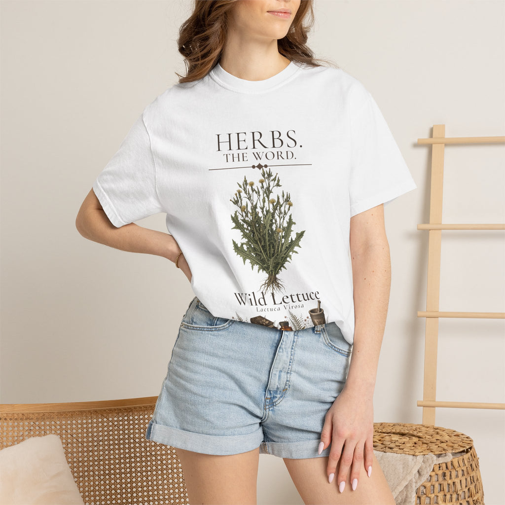 HERBS. THE WORD. Wild Lettuce T-Shirt | Vintage Botanical Herb Illustration