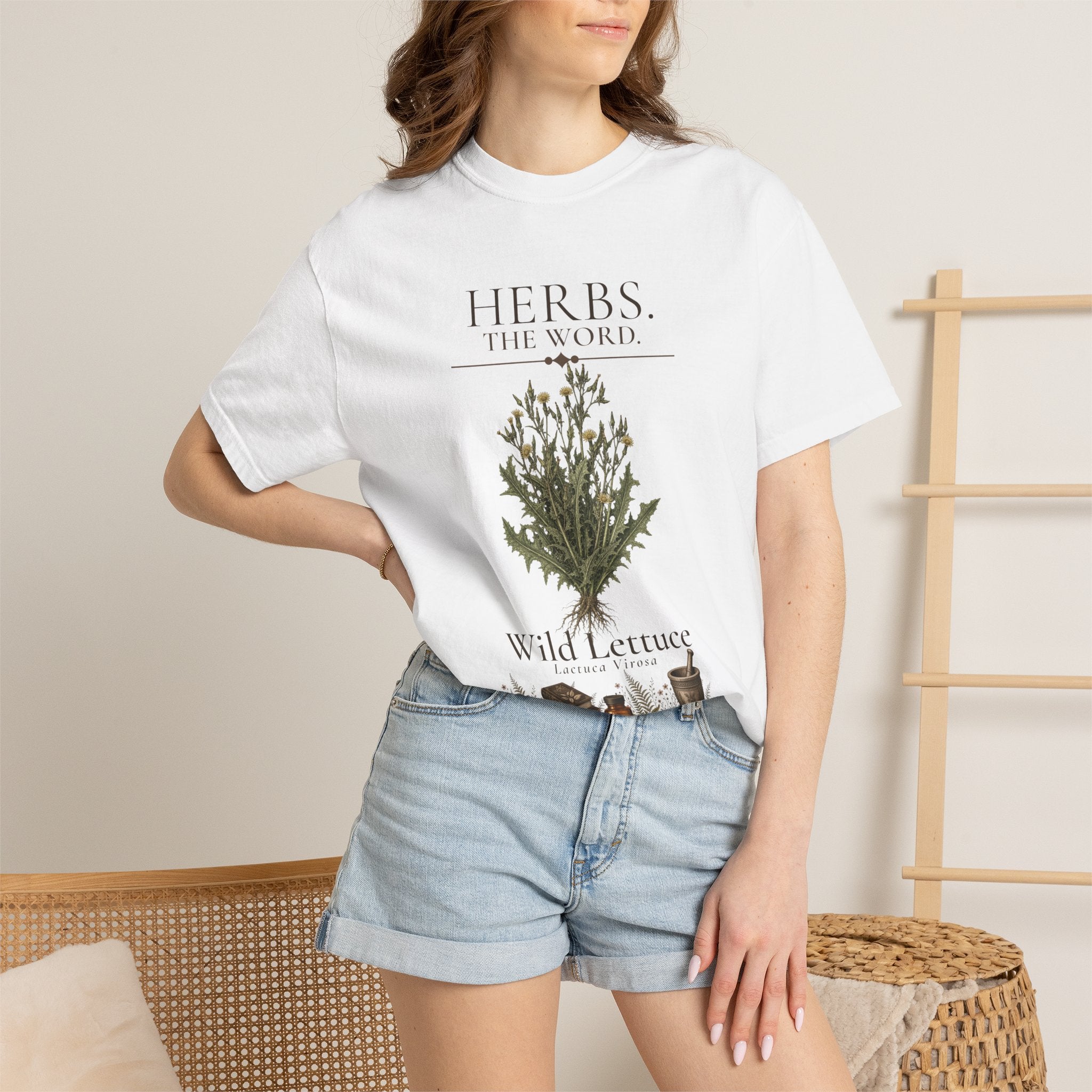 HERBS. THE WORD. Wild Lettuce T-Shirt | Vintage Botanical Herb Illustration