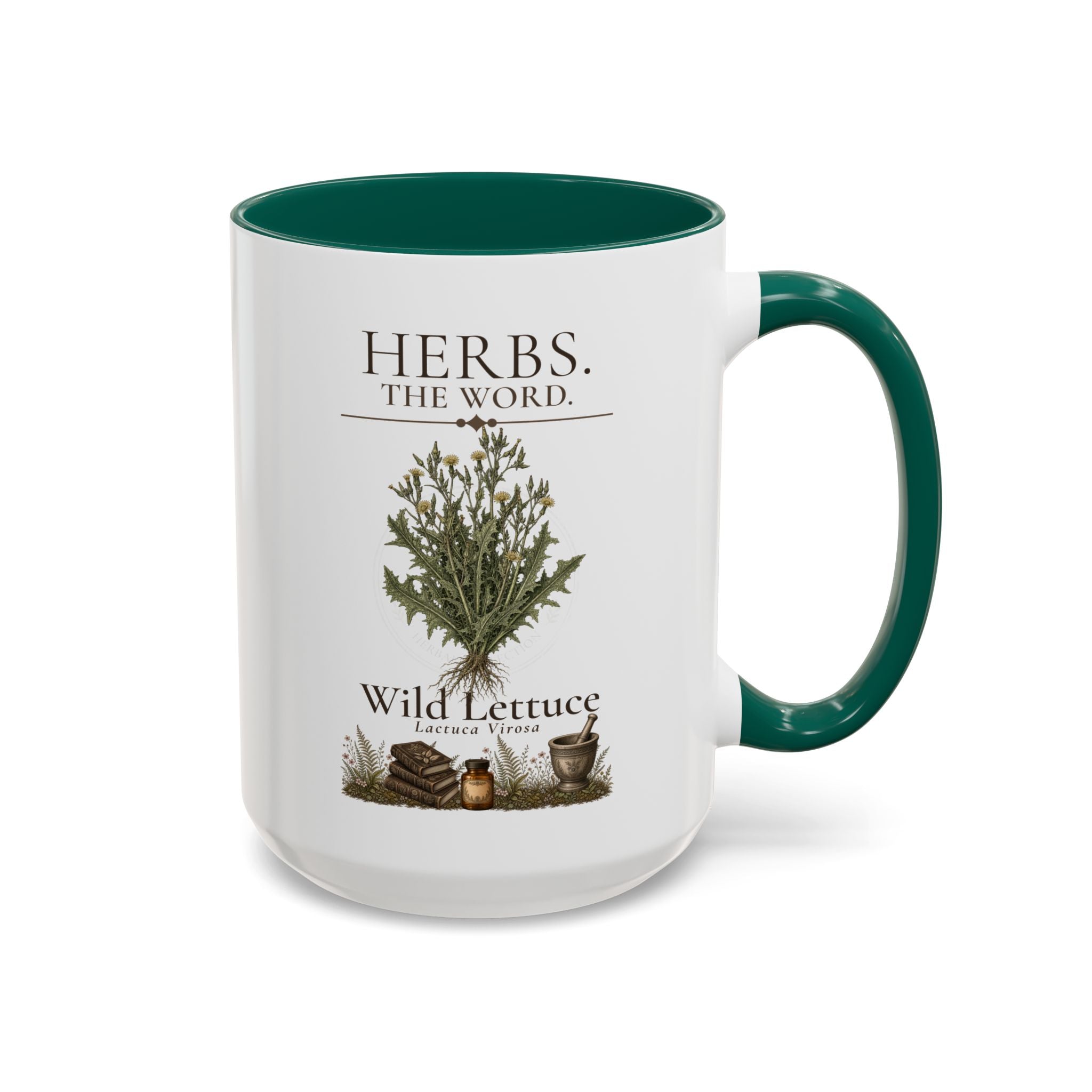 HERBS. THE WORD. Wild Lettuce Coffee Mug | Vintage Botanical