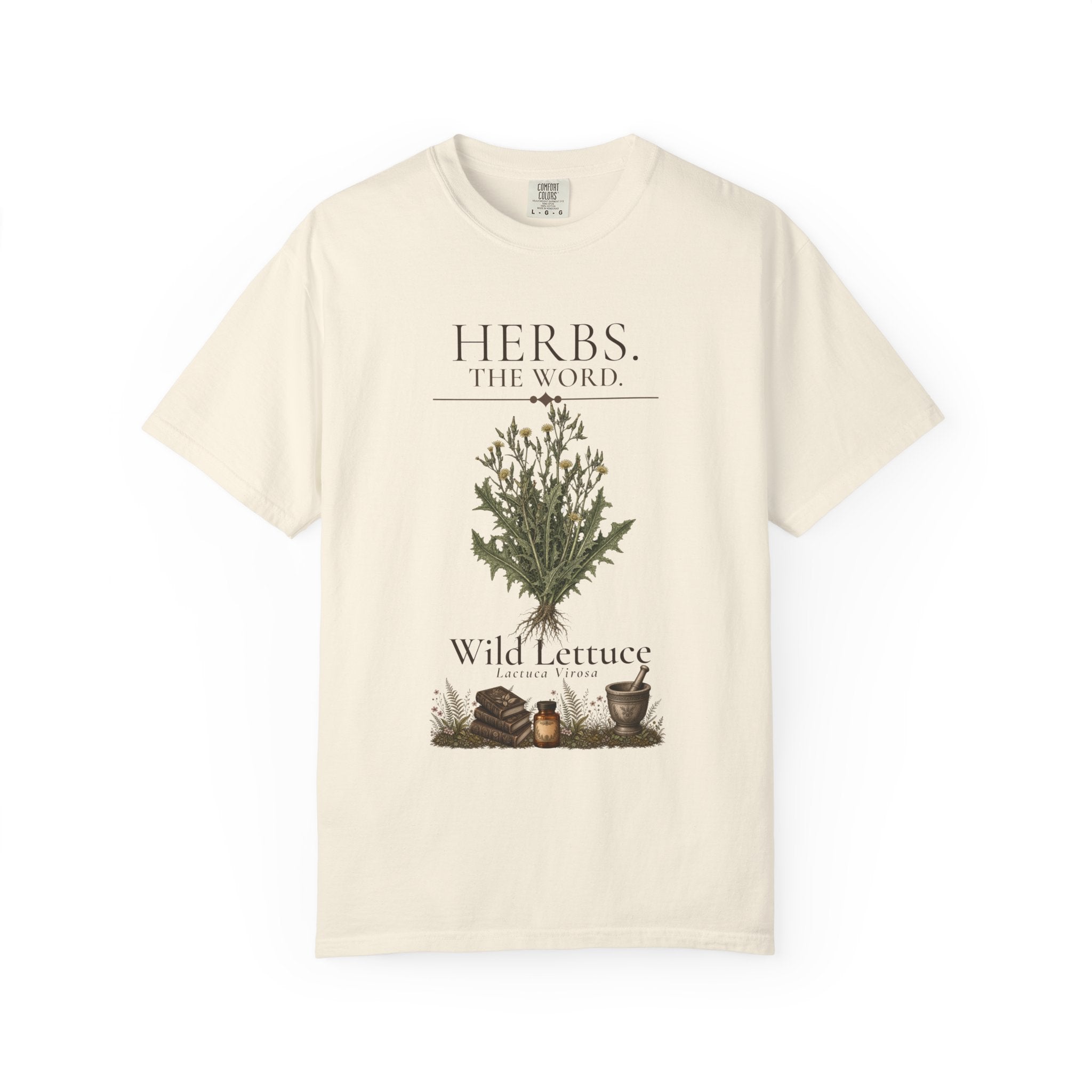 HERBS. THE WORD. Wild Lettuce T-Shirt | Vintage Botanical Herb Illustration