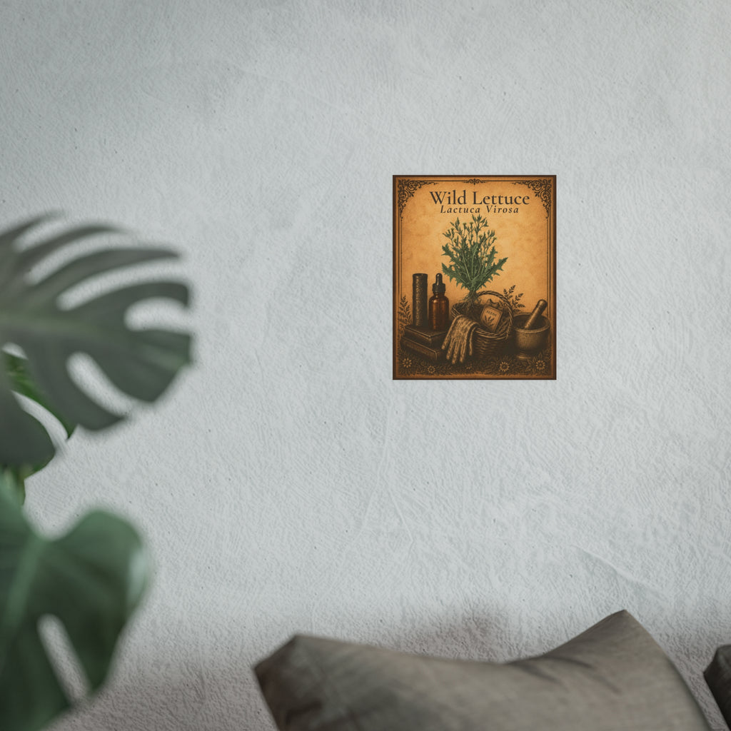 Wild Lettuce (Lactuca virosa) Botanical Print — Vintage Herbarium Wall Art | Herbs. The Word. Collection No. 01