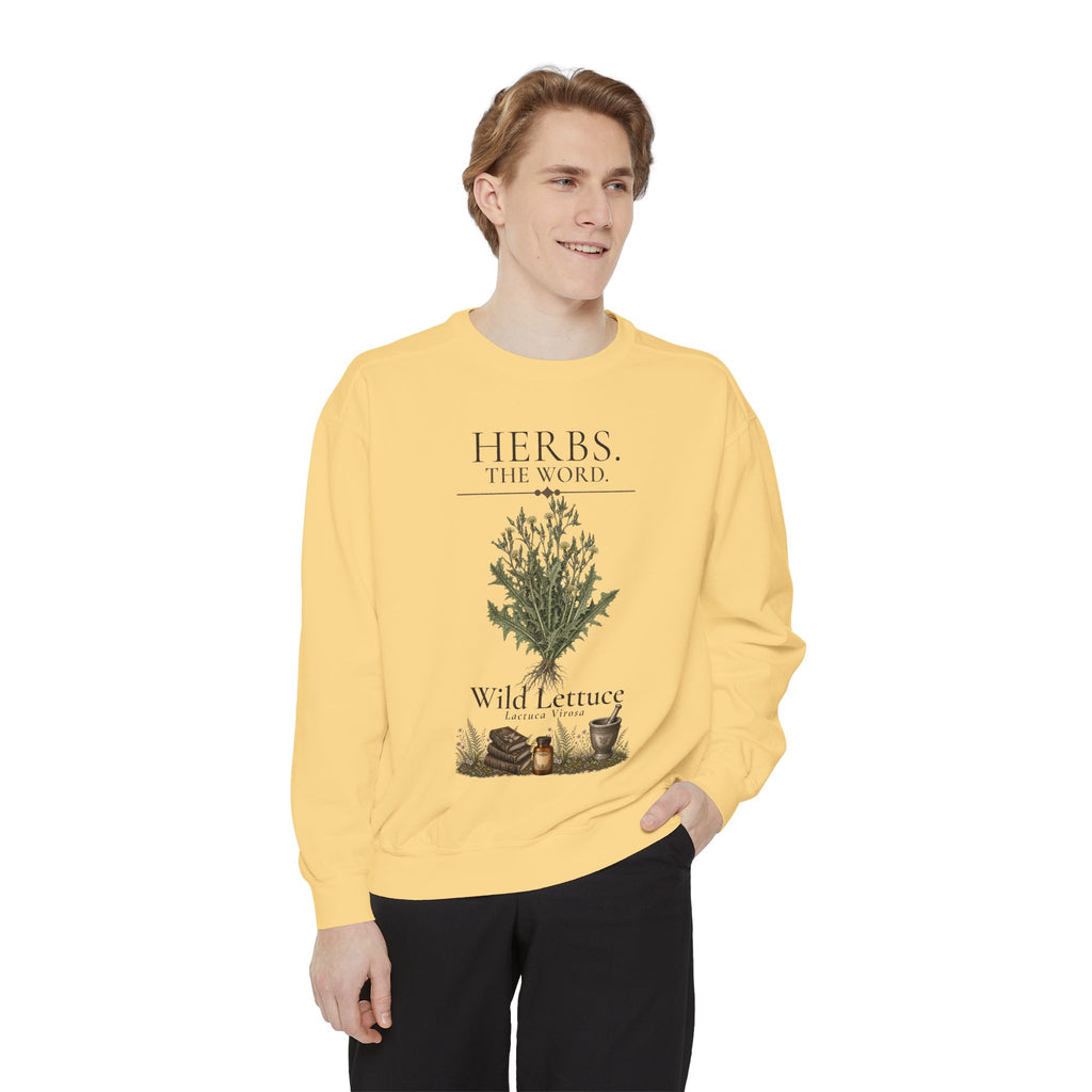 HERBS. THE WORD. Wild Lettuce Sweatshirt | Botanical Herb Art