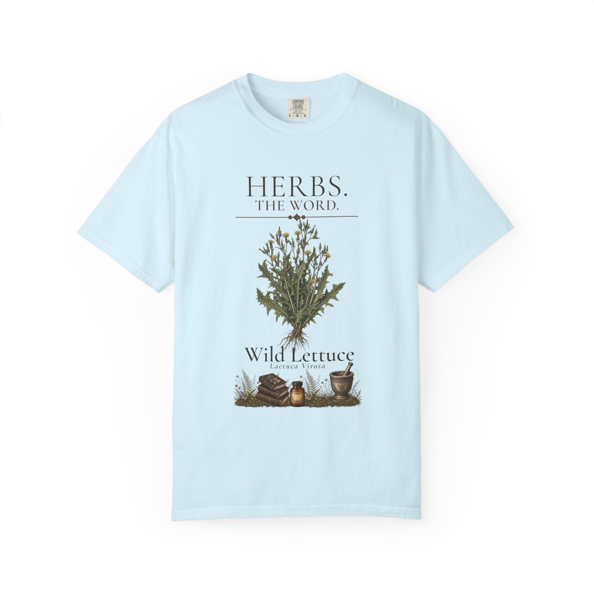 HERBS. THE WORD. Wild Lettuce T-Shirt | Vintage Botanical Herb Illustration