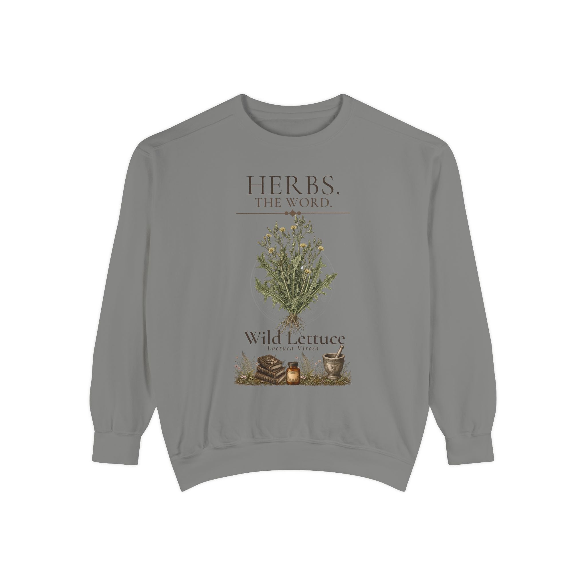 HERBS. THE WORD. Wild Lettuce Sweatshirt | Botanical Herb Art