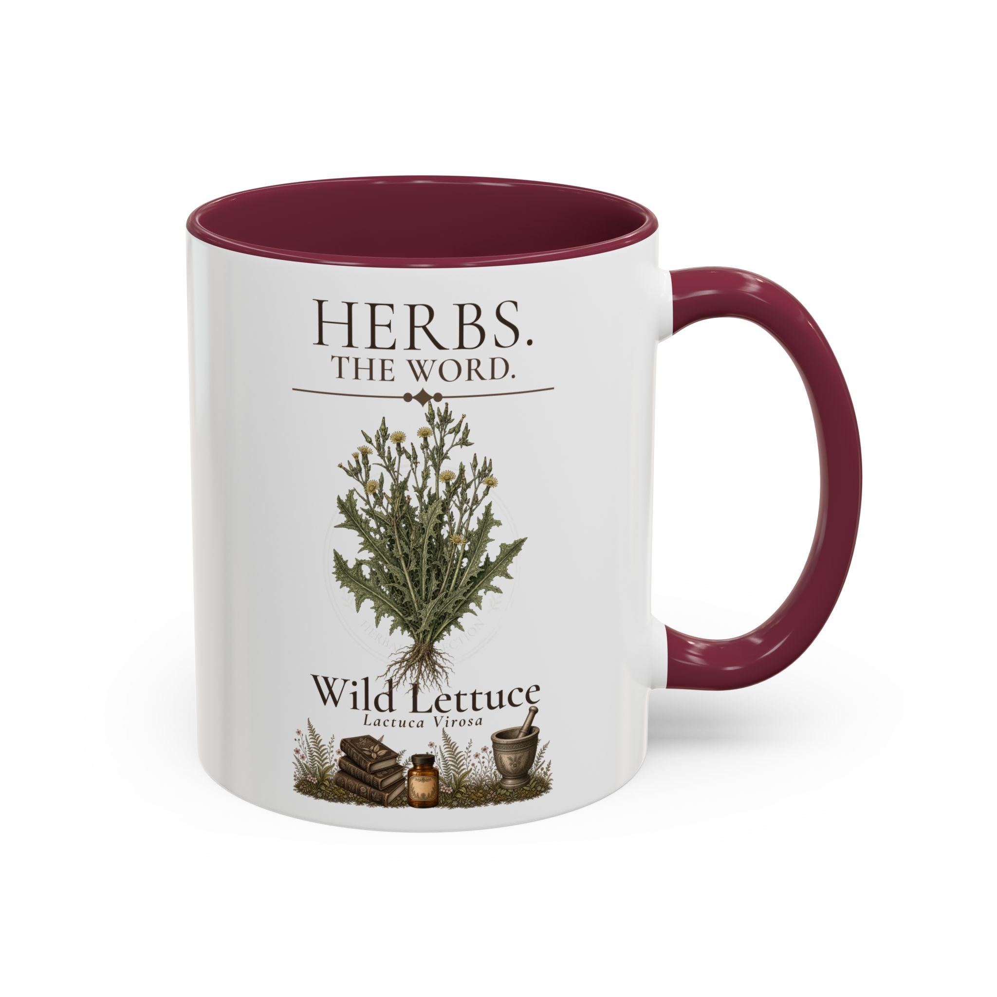 HERBS. THE WORD. Wild Lettuce Coffee Mug | Vintage Botanical