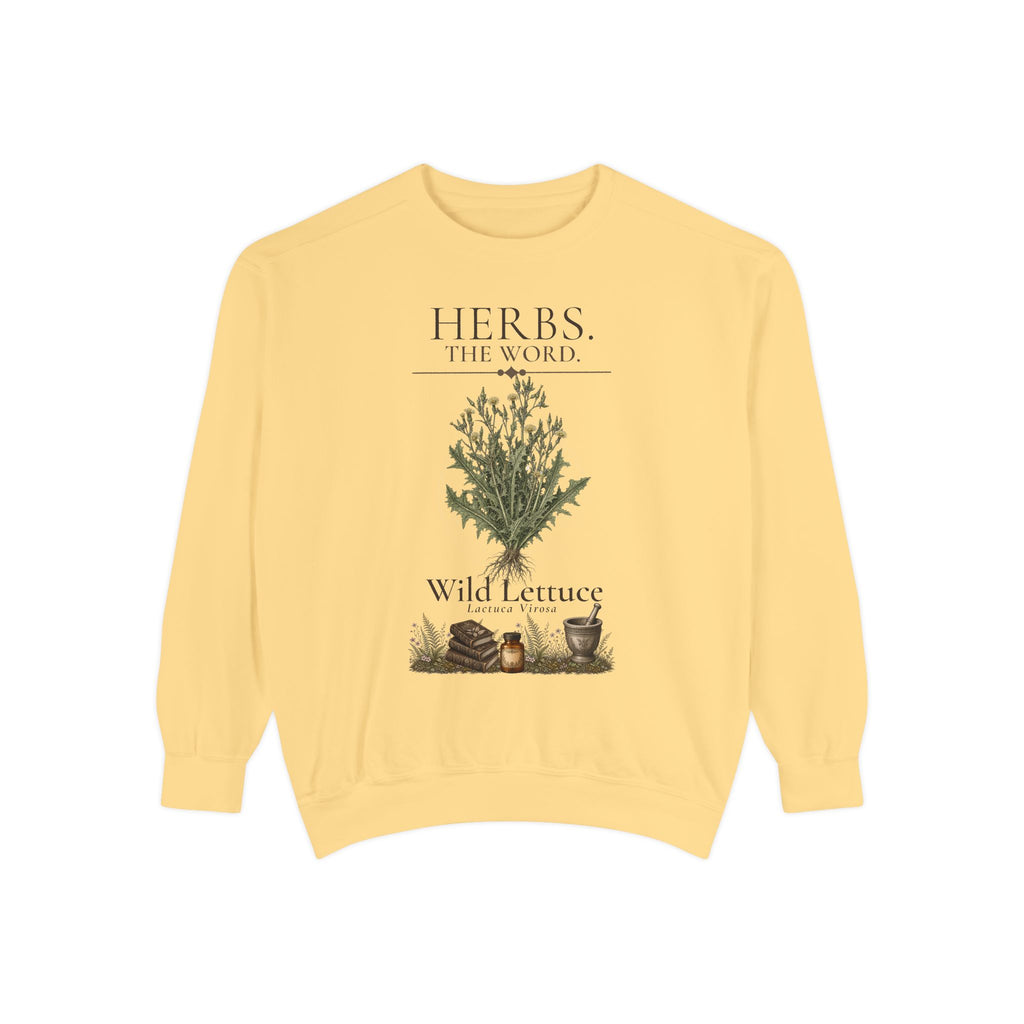 HERBS. THE WORD. Wild Lettuce Sweatshirt | Botanical Herb Art